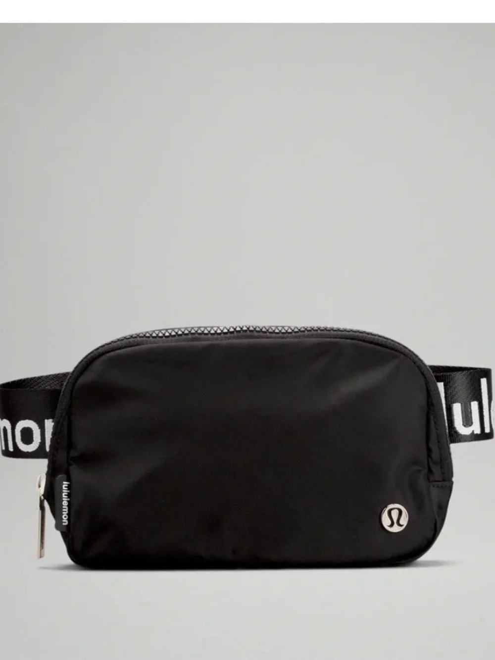 lululemon athletica Black and white Logo Strap Belt Bag